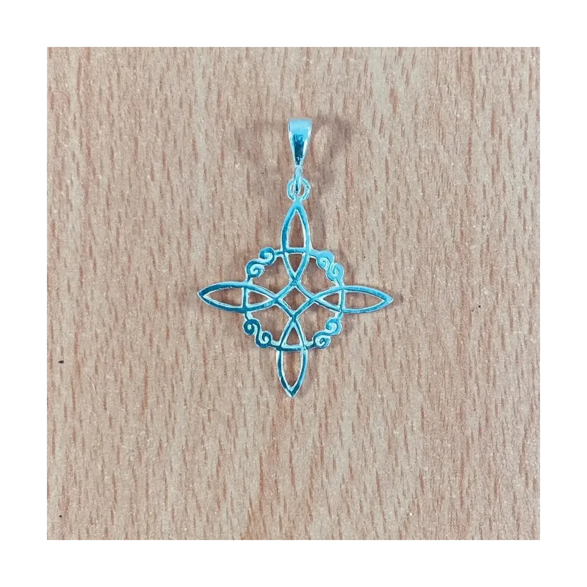 Dije Plata .925 Nudo de Bruja Grande Amuleto Protector - Imagen 2