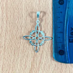 Dije Plata .925 Nudo de Bruja Grande Amuleto Protector - Imagen 3