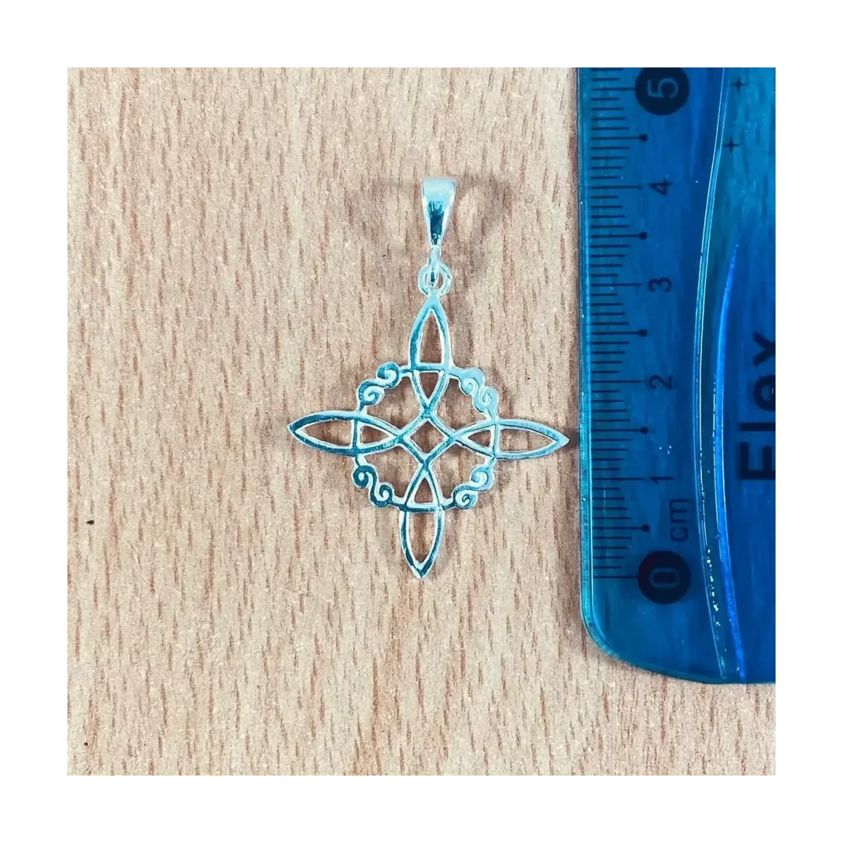 Dije Plata .925 Nudo de Bruja Grande Amuleto Protector - Imagen 3