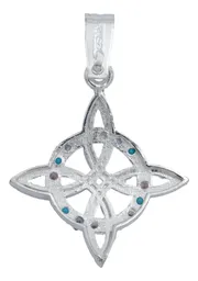 Dije Plata .925 Nudo de Bruja Plano con Zirconia Rosa - Imagen 3