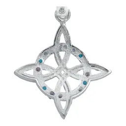 Dije Plata .925 Nudo de Bruja Plano con Zirconia Rosa - Imagen 4