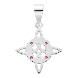 Dije Plata .925 Nudo de Bruja Zirconia Fucsia Celta - Imagen 2