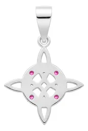Dije Plata .925 Nudo de Bruja Zirconia Fucsia Celta - Imagen 2