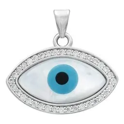 Dije Plata .925 Ojo Turco con Zirconia para Protección - Imagen 1