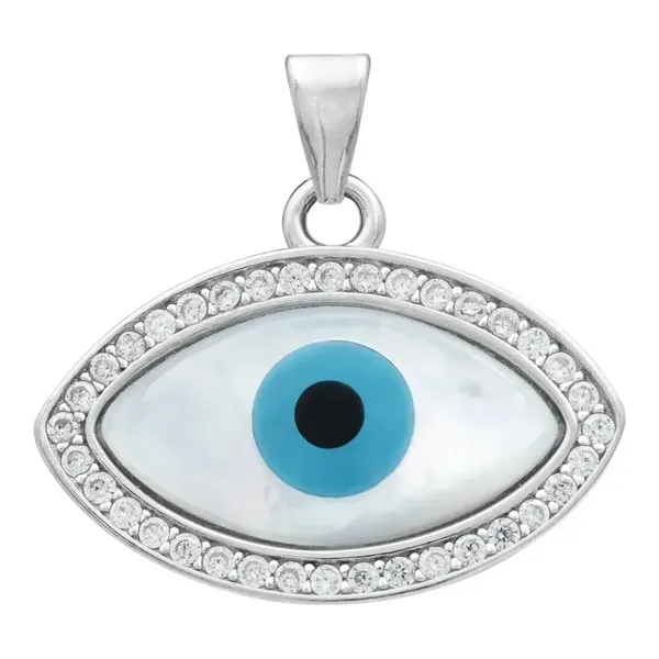 Dije Plata .925 Ojo Turco con Zirconia para Protección - Imagen 1