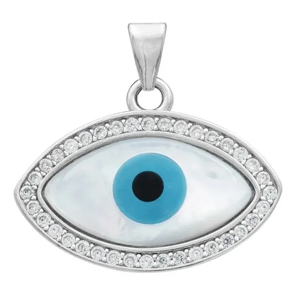 Dije Plata .925 Ojo Turco con Zirconia para Protección - Imagen 1