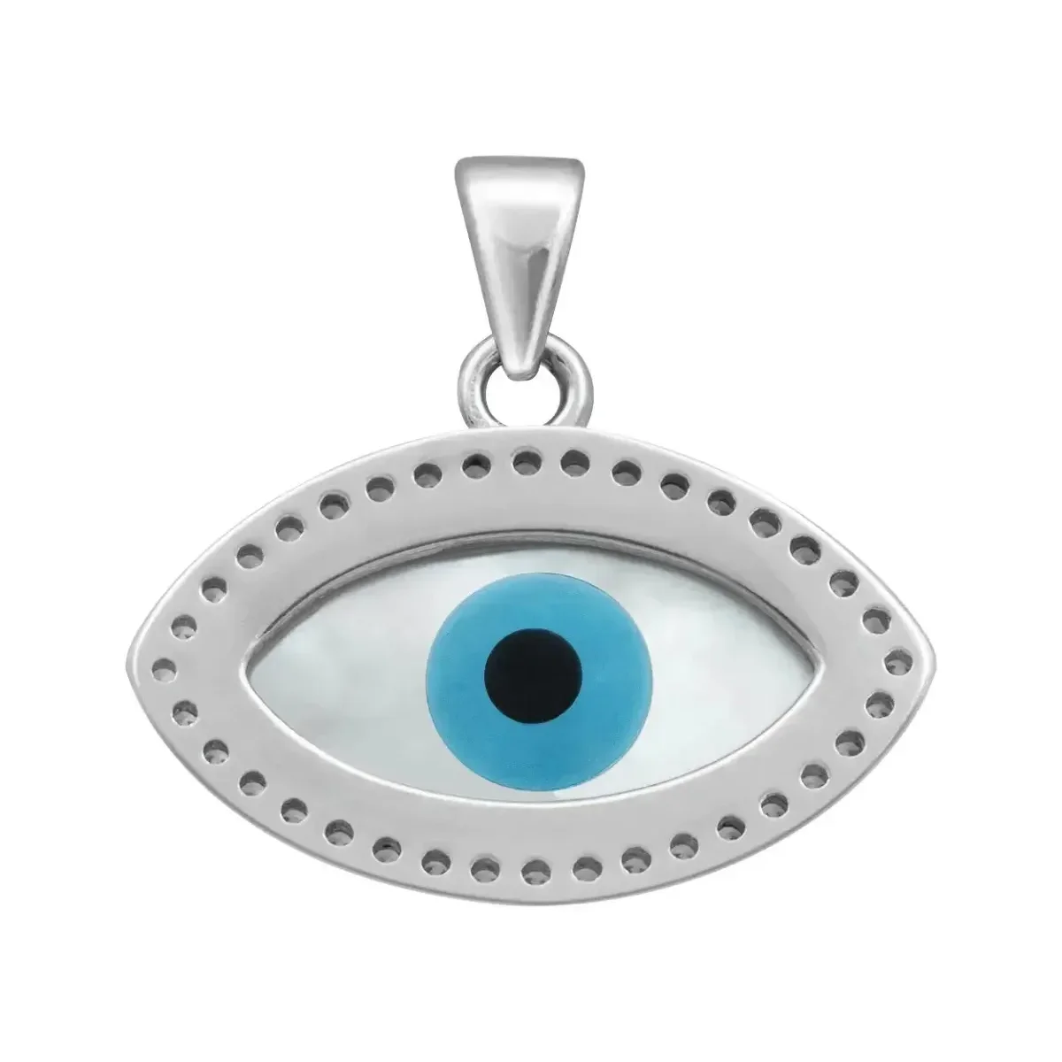 Dije Plata .925 Ojo Turco con Zirconia para Protección - Imagen 2