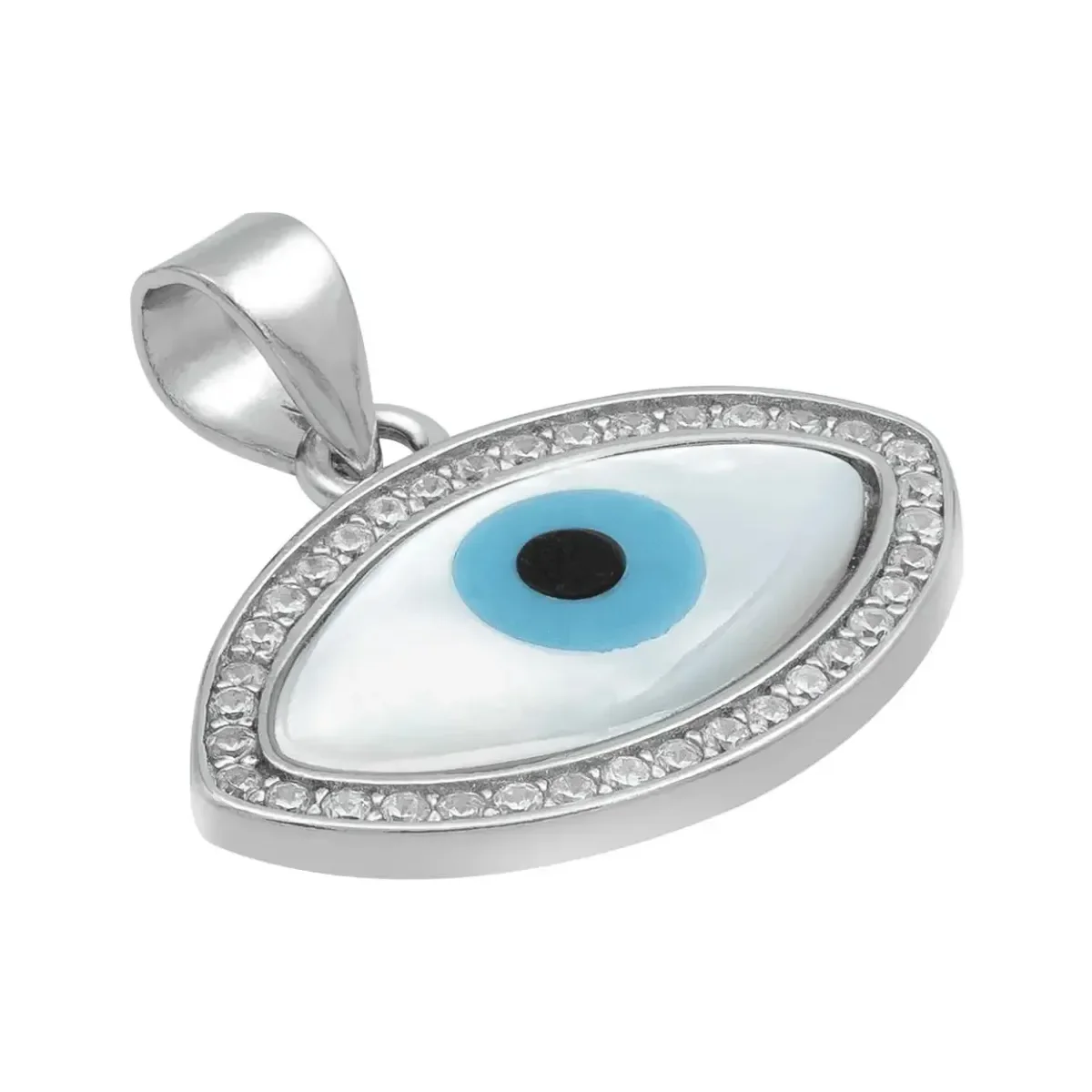 Dije Plata .925 Ojo Turco con Zirconia para Protección - Imagen 3