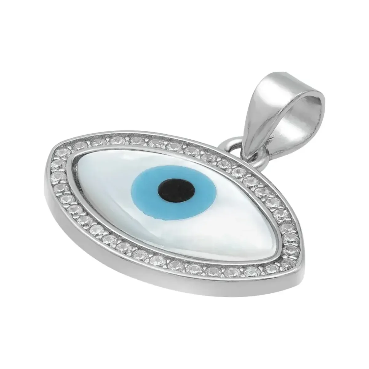 Dije Plata .925 Ojo Turco con Zirconia para Protección - Imagen 4
