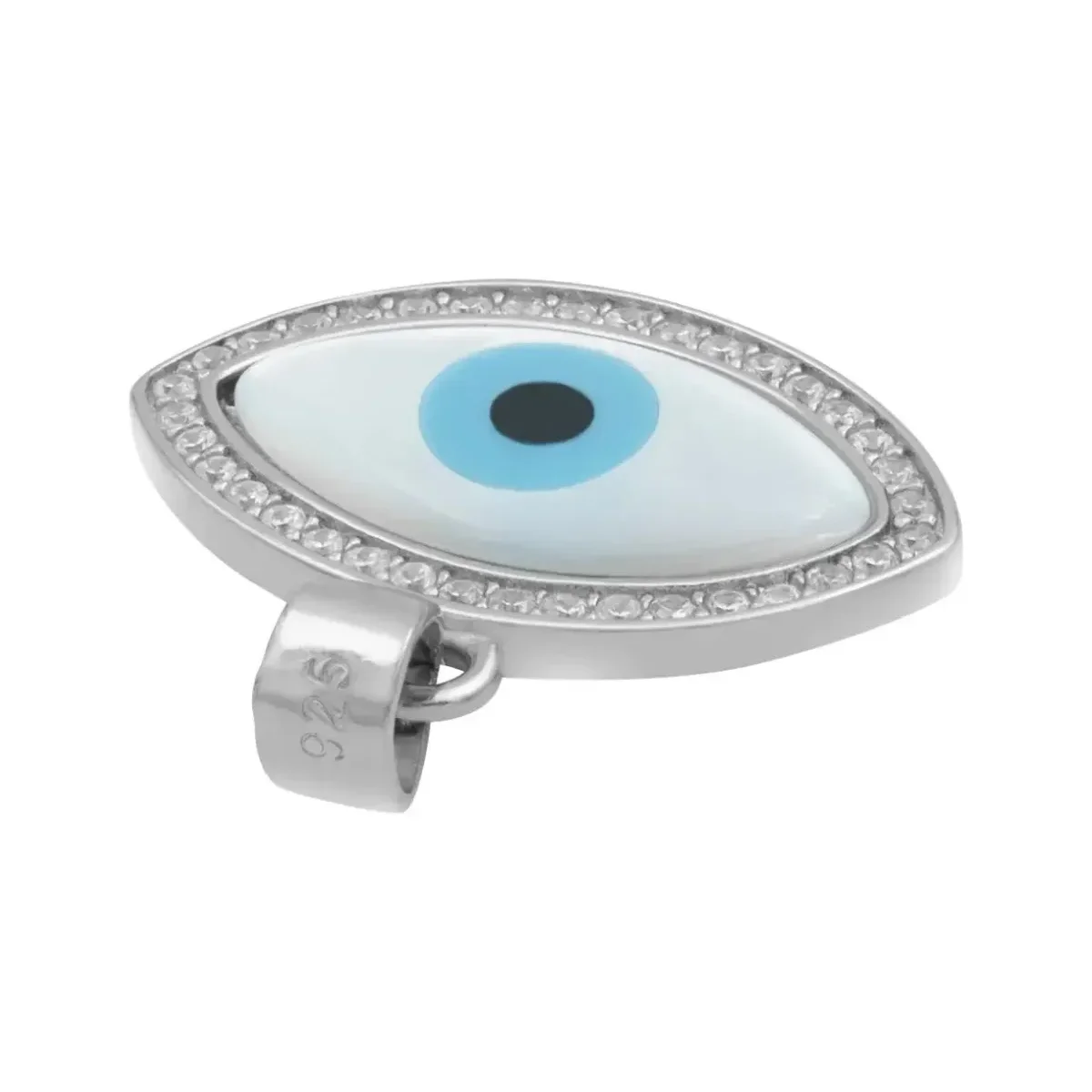 Dije Plata .925 Ojo Turco con Zirconia para Protección - Imagen 5