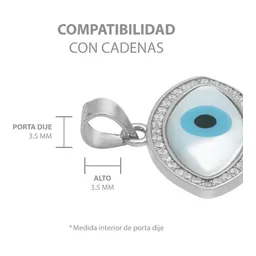 Dije Plata .925 Ojo Turco con Zirconia para Protección - Imagen 6