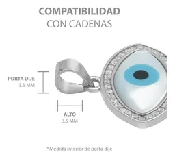 Dije Plata .925 Ojo Turco con Zirconia para Protección - Imagen 6
