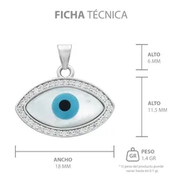Dije Plata .925 Ojo Turco con Zirconia para Protección - Imagen 7