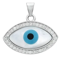Dije Plata .925 Ojo Turco con Zirconia para Protección - Imagen 8