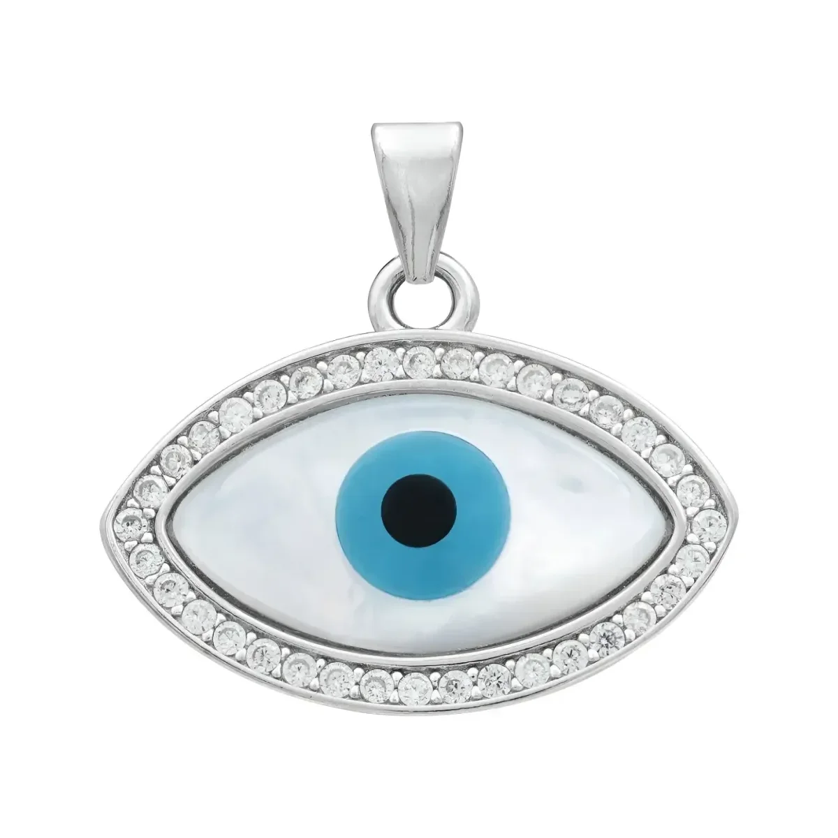 Dije Plata .925 Ojo Turco con Zirconia para Protección - Imagen 8