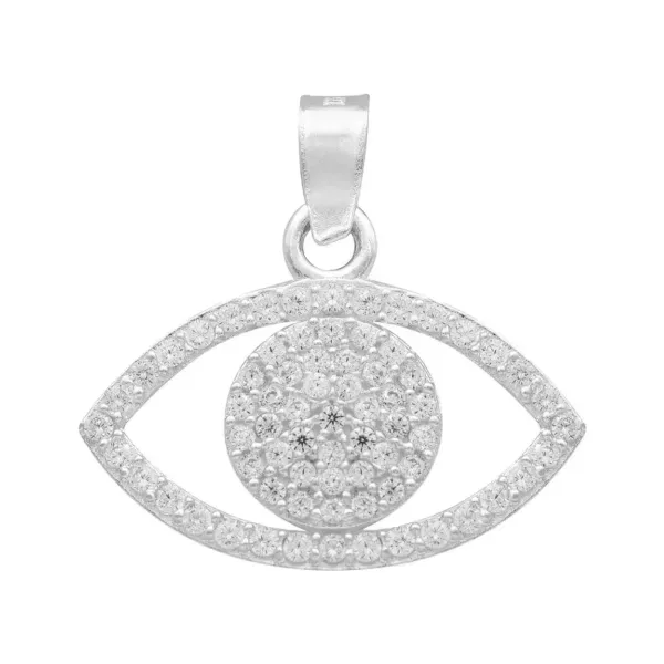 Dije Plata 925 Ojo Turco Zirconia Amuleto Protección - Imagen 1