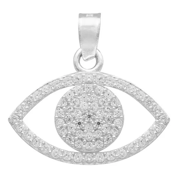 Dije Plata 925 Ojo Turco Zirconia Amuleto Protección - Imagen 1
