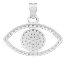 Dije Plata 925 Ojo Turco Zirconia Amuleto Protección - Imagen 2