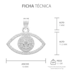Dije Plata 925 Ojo Turco Zirconia Amuleto Protección - Imagen 7