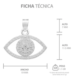 Dije Plata 925 Ojo Turco Zirconia Amuleto Protección - Imagen 7