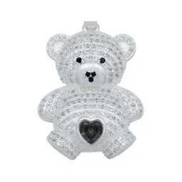 Dije Plata .925 Osito con Corazón y Zirconia Azul - Imagen 2