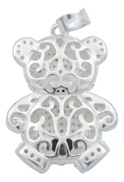 Dije Plata .925 Osito con Corazón y Zirconia Azul - Imagen 3