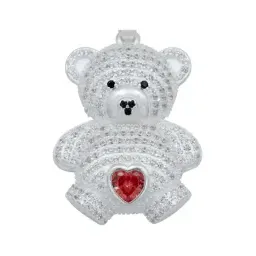 Dije Plata 925 Osito Corazón con Zirconia Roja - Imagen 2
