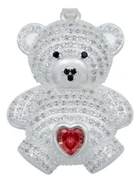 Dije Plata 925 Osito Corazón con Zirconia Roja - Imagen 2