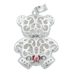 Dije Plata 925 Osito Corazón con Zirconia Roja - Imagen 3