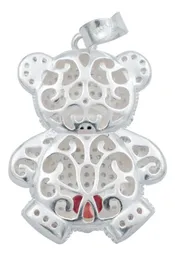 Dije Plata 925 Osito Corazón con Zirconia Roja - Imagen 3