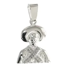 Dije Plata 925 Pancho Villa con Zirconia Blanca Detalles Históricos - Imagen 1