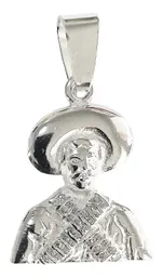 Dije Plata 925 Pancho Villa con Zirconia Blanca Detalles Históricos - Imagen 1