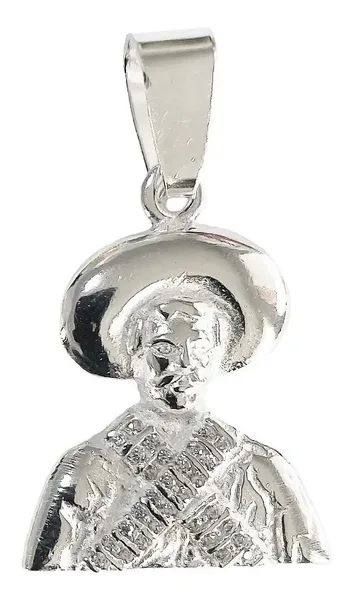 Dije Plata 925 Pancho Villa con Zirconia Blanca Detalles Históricos - Imagen 1