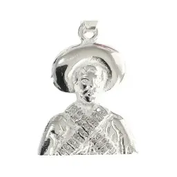 Dije Plata 925 Pancho Villa con Zirconia Blanca Detalles Históricos - Imagen 2