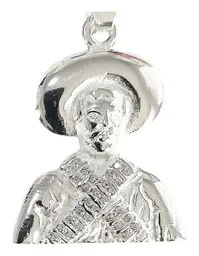 Dije Plata 925 Pancho Villa con Zirconia Blanca Detalles Históricos - Imagen 2