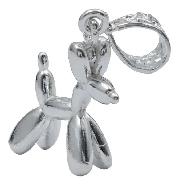 Dije Plata .925 Perrito Inflable Diseño Caricatura - Imagen 1