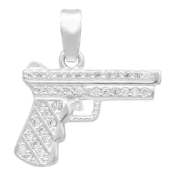 Dije Plata 925 Pistola con Zirconia para Hombre - Imagen 1