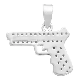 Dije Plata 925 Pistola con Zirconia para Hombre - Imagen 2