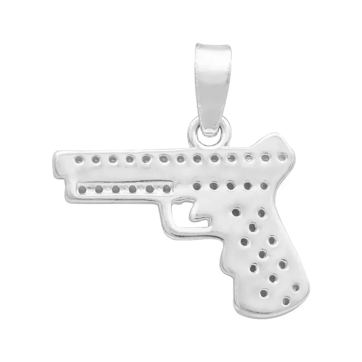 Dije Plata 925 Pistola con Zirconia para Hombre - Imagen 2