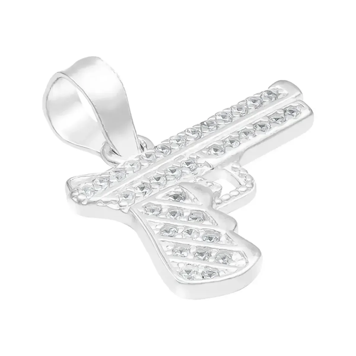 Dije Plata 925 Pistola con Zirconia para Hombre - Imagen 3