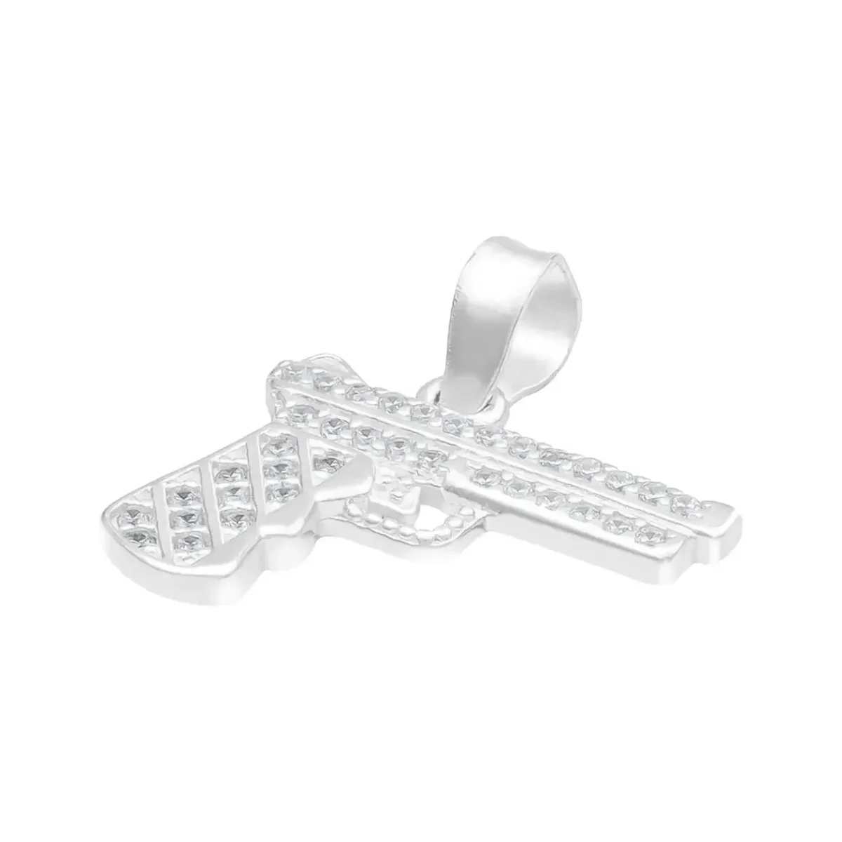 Dije Plata 925 Pistola con Zirconia para Hombre - Imagen 4