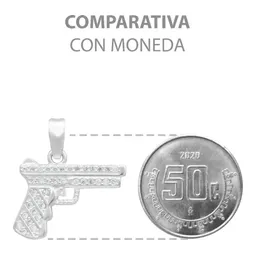 Dije Plata 925 Pistola con Zirconia para Hombre - Imagen 8