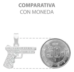 Dije Plata 925 Pistola con Zirconia para Hombre - Imagen 8