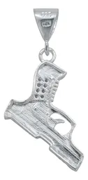 Dije Plata 925 Pistola Glock con Zirconia Blanca Brillante - Imagen 3