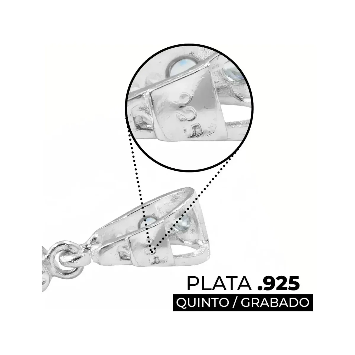 Dije Plata .925 Rifle AK-47 Zirconia Fucsia para Hombre - Imagen 3