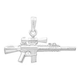 Dije Plata 925 Rifle Arma Larga con Mira Acabado Pulido - Imagen 1