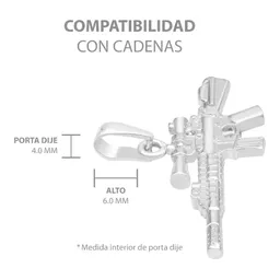 Dije Plata 925 Rifle Arma Larga con Mira Acabado Pulido - Imagen 3