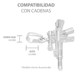 Dije Plata 925 Rifle Arma Larga con Mira Acabado Pulido - Imagen 3