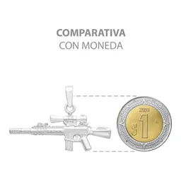 Dije Plata 925 Rifle Arma Larga con Mira Acabado Pulido - Imagen 5