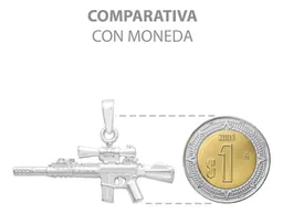 Dije Plata 925 Rifle Arma Larga con Mira Acabado Pulido - Imagen 5